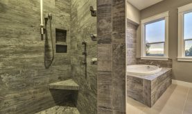 Modern-Bathroom-with-stand-up-shower-and-tub-stone-cliff